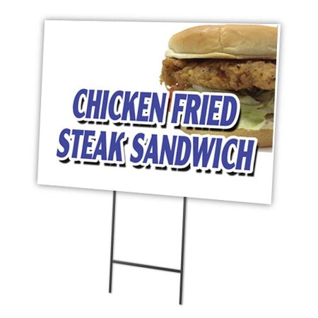 Signmission Chicken Fried Steak San Yard & Stake outdoor plastic coroplast window, 1216 Chicken Fried Steak San C-1216 Chicken Fried Steak San